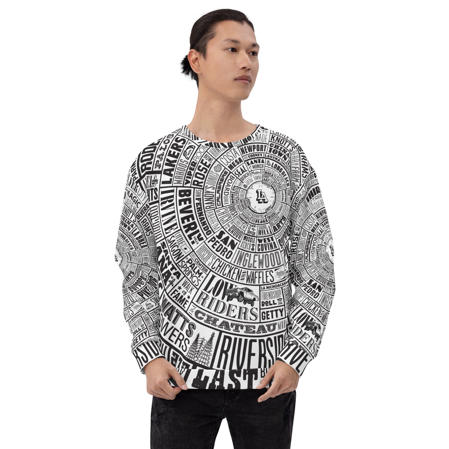 Los Angeles Type Wheel All Over Sweater