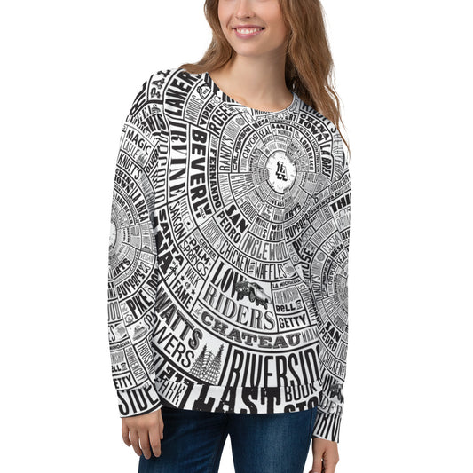 Los Angeles Type Wheel All Over Sweater - Womens