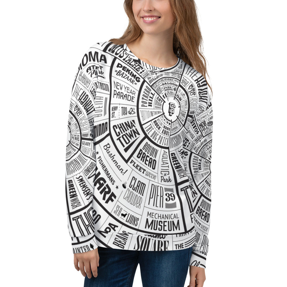 San Francisco Type Wheel All Over Sweater - Womens