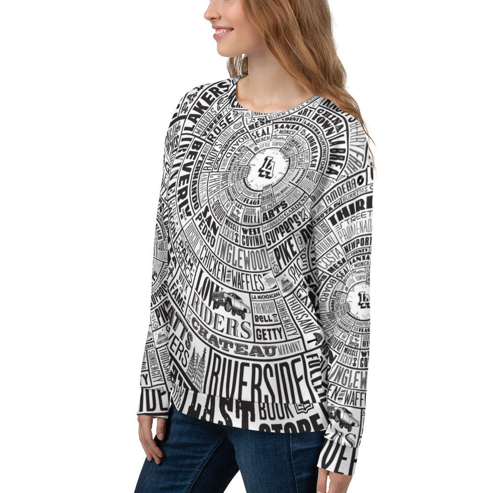 Los Angeles Type Wheel All Over Sweater - Womens