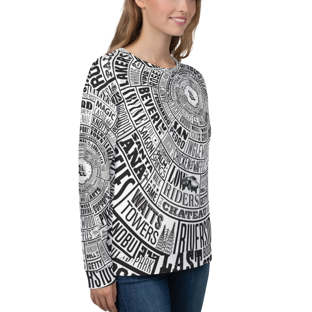 Los Angeles Type Wheel All Over Sweater - Womens