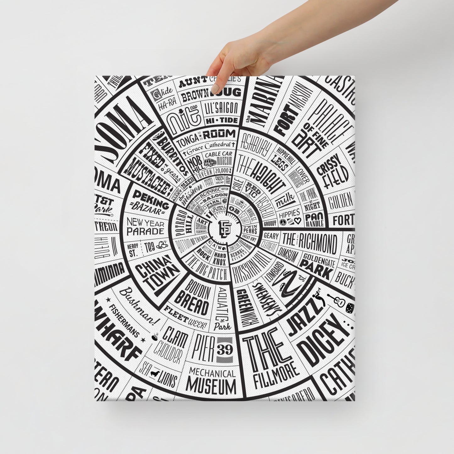 San Francisco Type Wheel Canvas