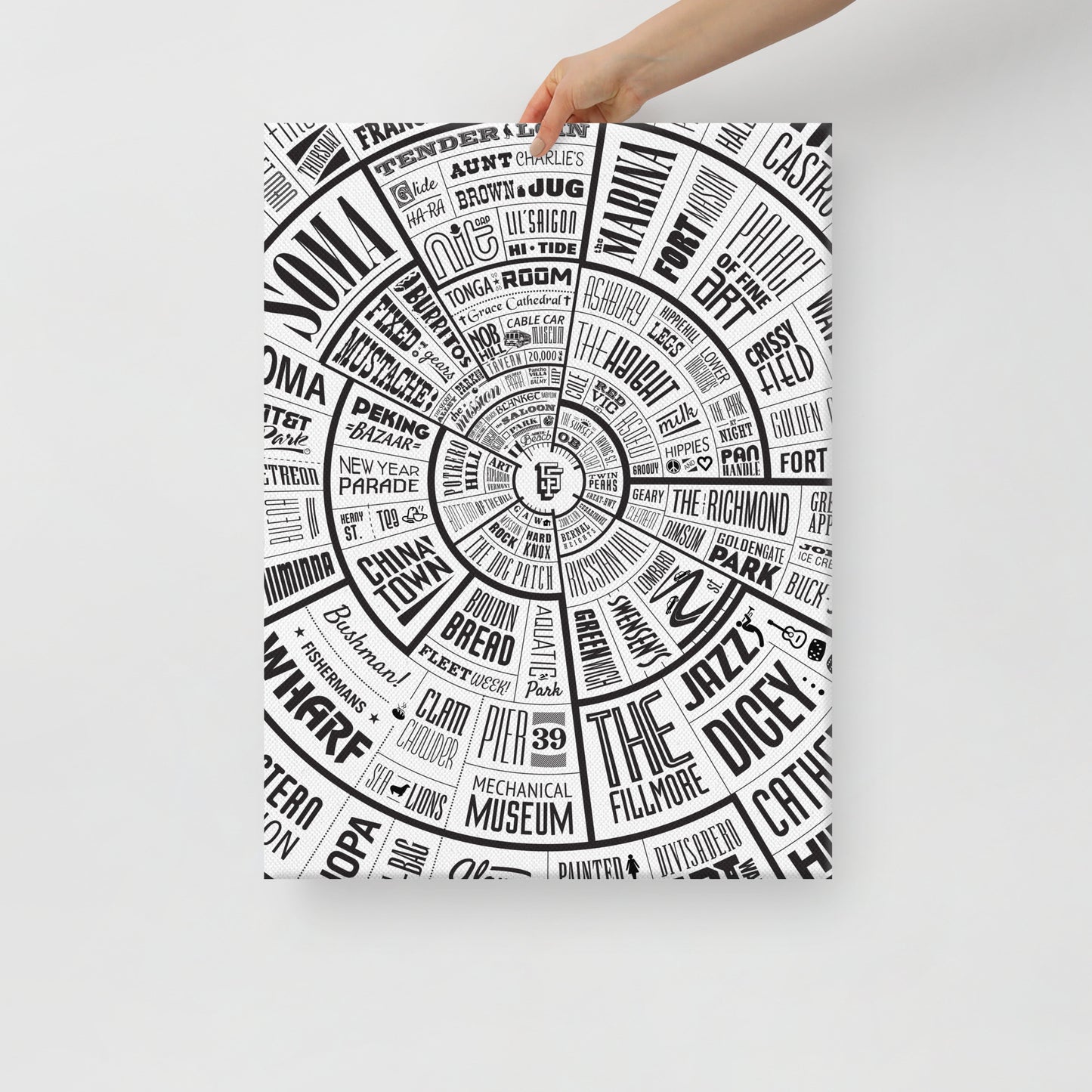 San Francisco Type Wheel Canvas