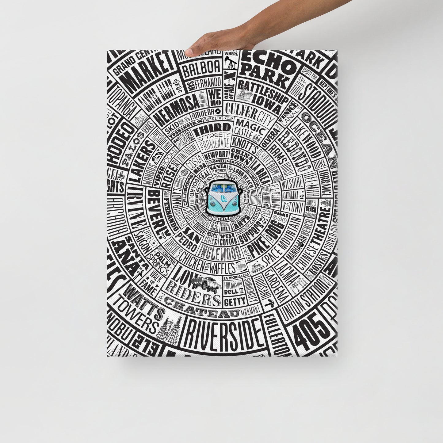 Los Angeles Type Wheel Canvas