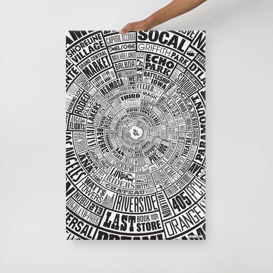 Los Angeles Type Wheel Canvas