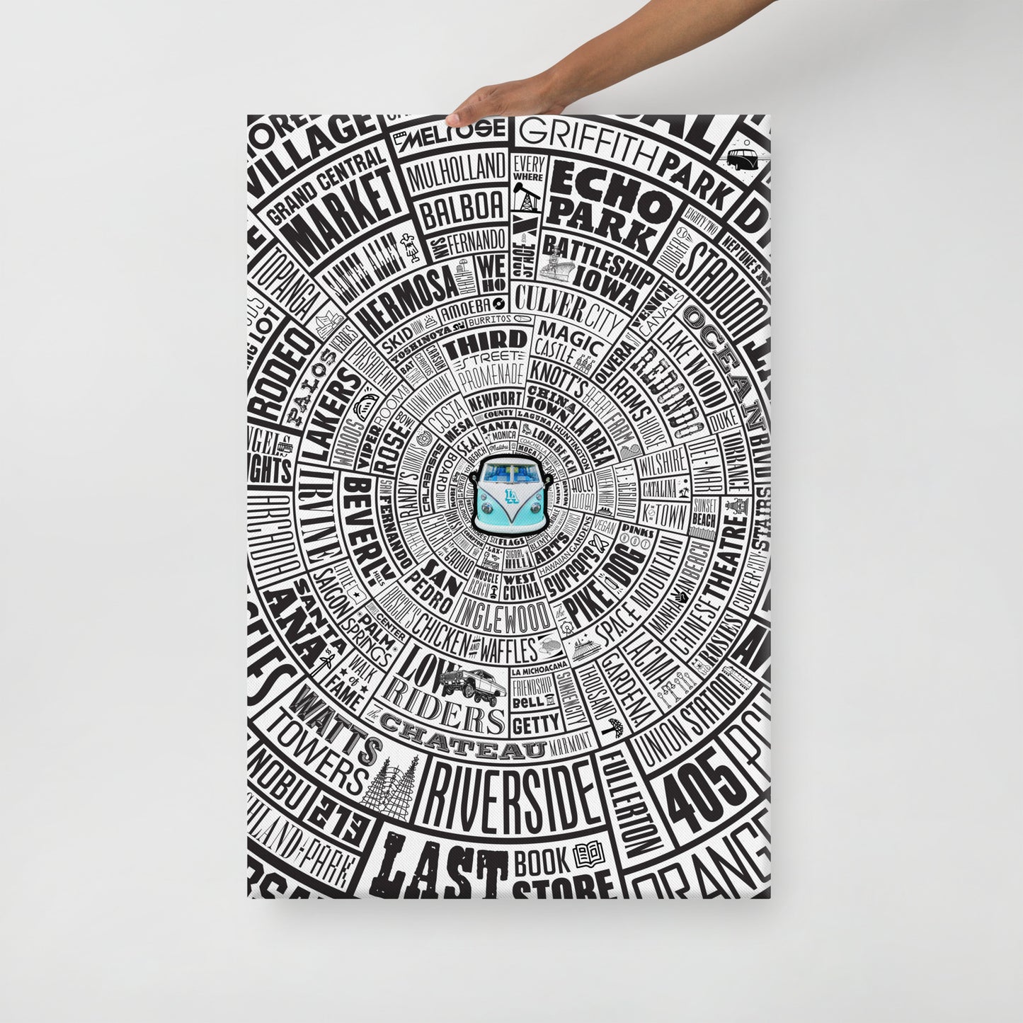 Los Angeles Type Wheel Canvas