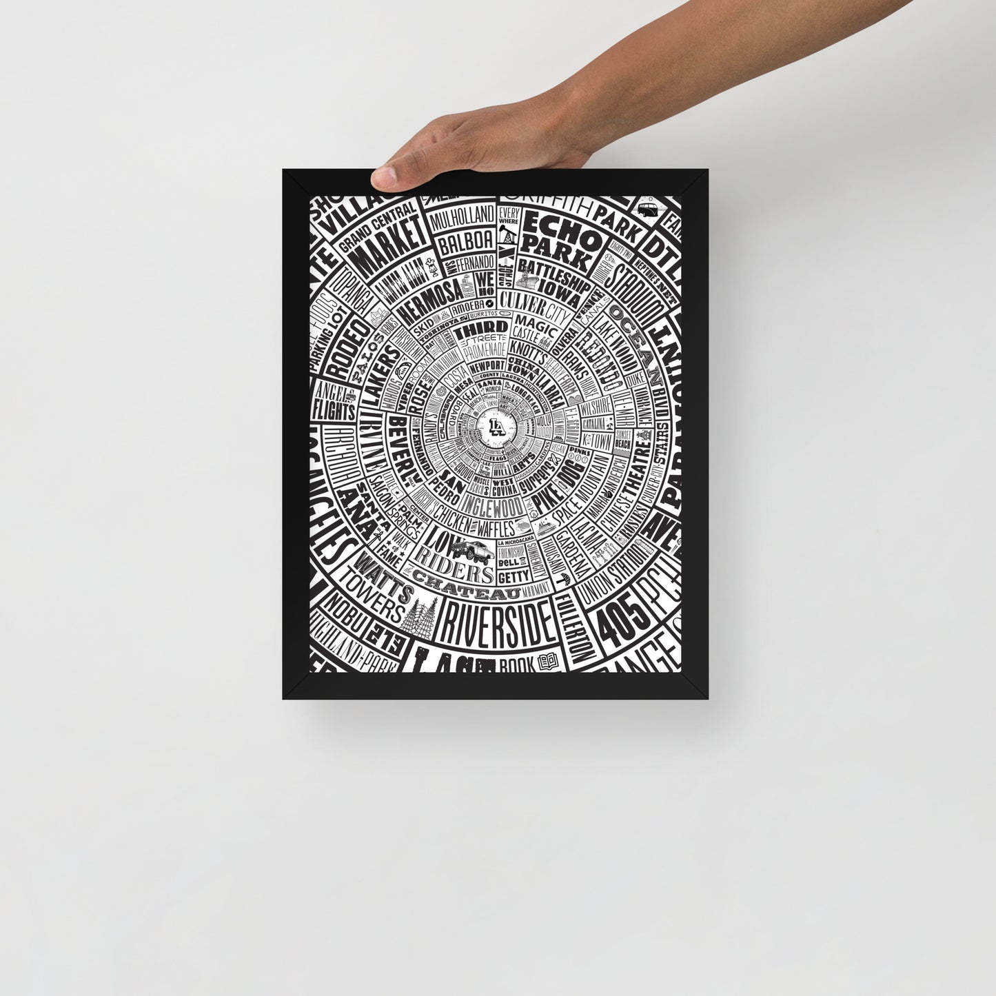 Los Angeles Type Wheel Framed Poster