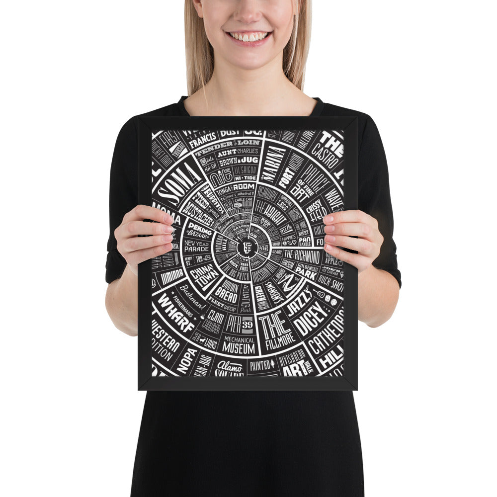 San Francisco Type Wheel - Framed poster