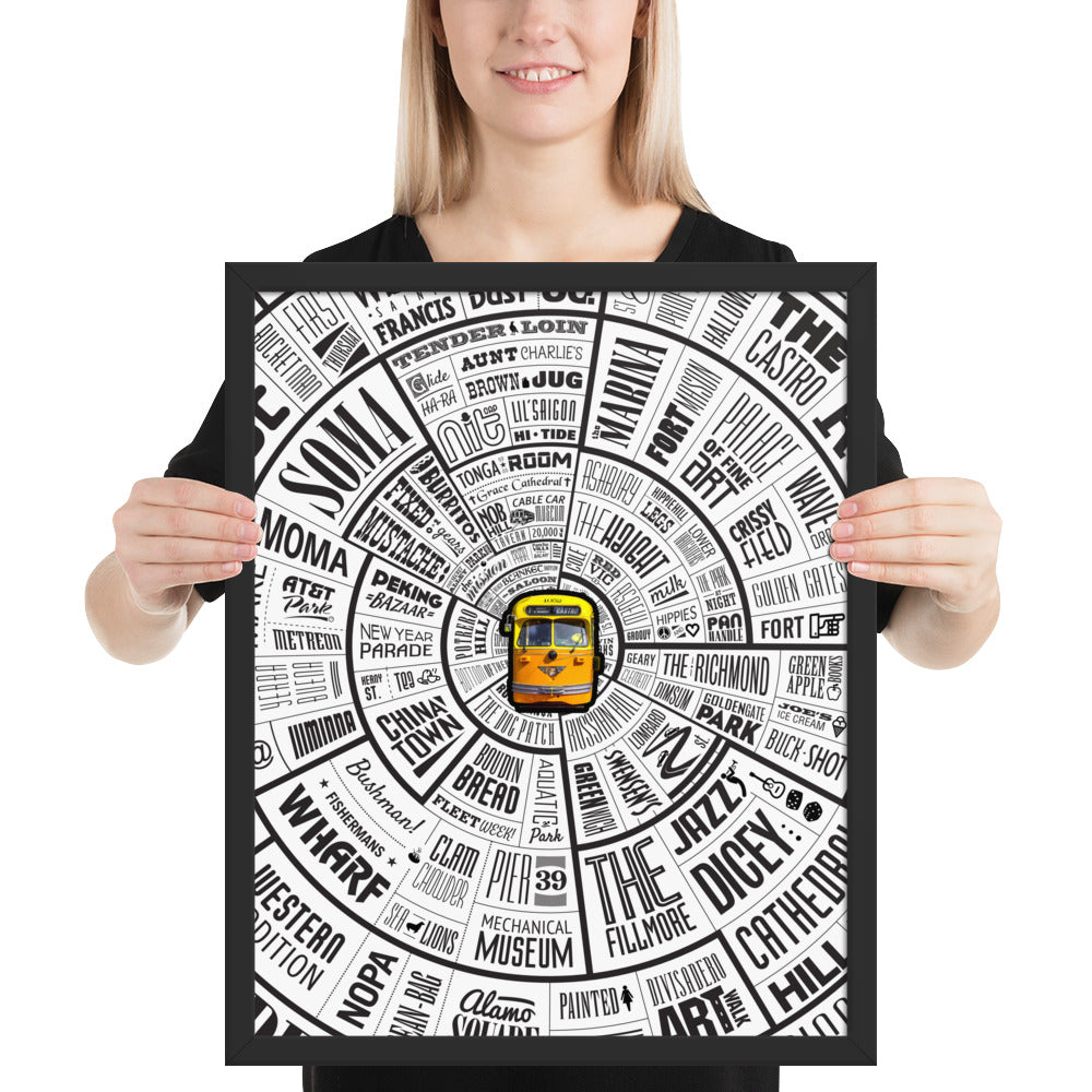 San Francisco Type Wheel - Framed poster