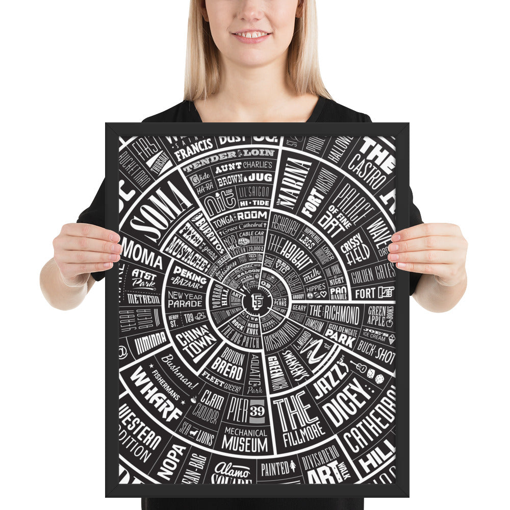 San Francisco Type Wheel - Framed poster