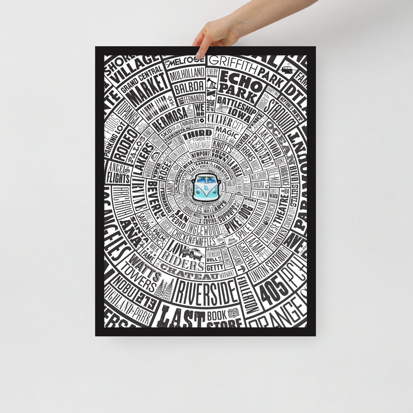 Los Angeles Type Wheel Framed Print