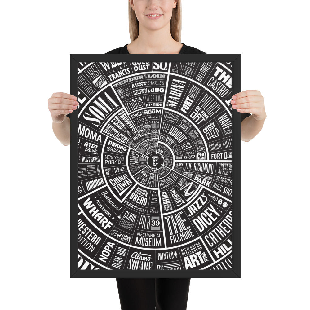 San Francisco Type Wheel - Framed poster