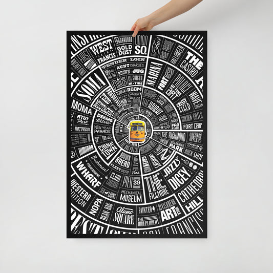 San Francisco Type Wheel - Framed poster
