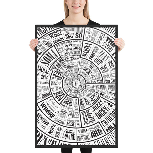 San Francisco Type Wheel Framed poster