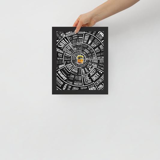 San Francisco Type Wheel - Framed poster