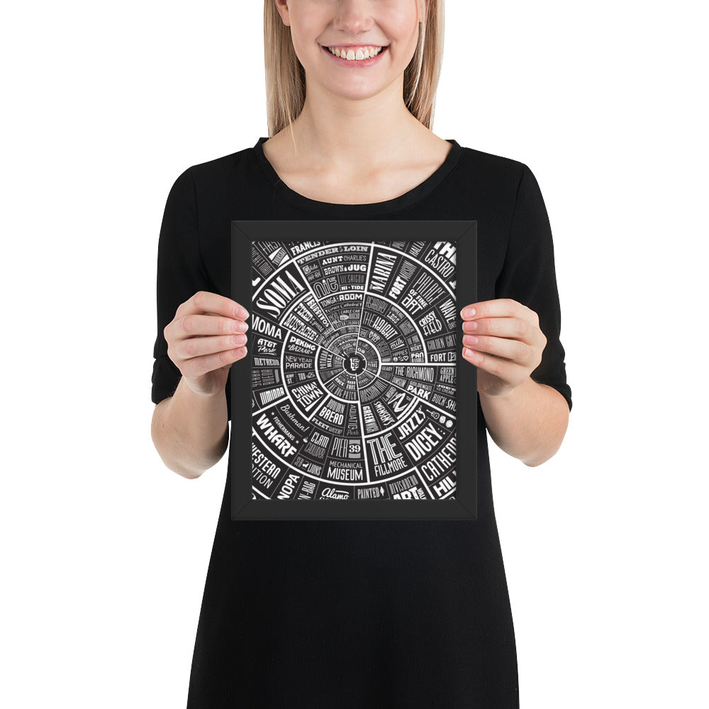 San Francisco Type Wheel - Framed poster