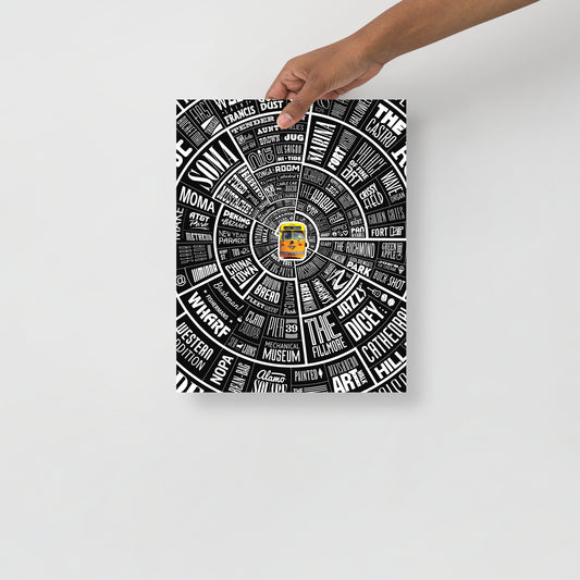 San Francisco Type Wheel Poster