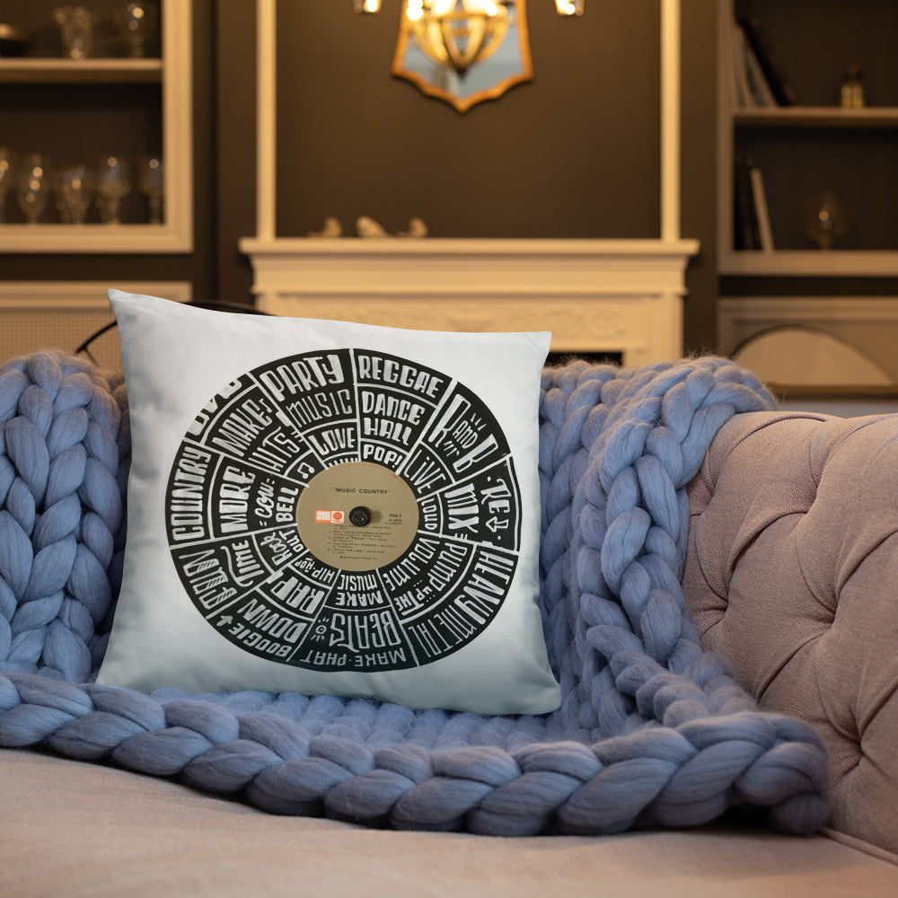 Hand Lettered music genres on Random Country music record - Pillow