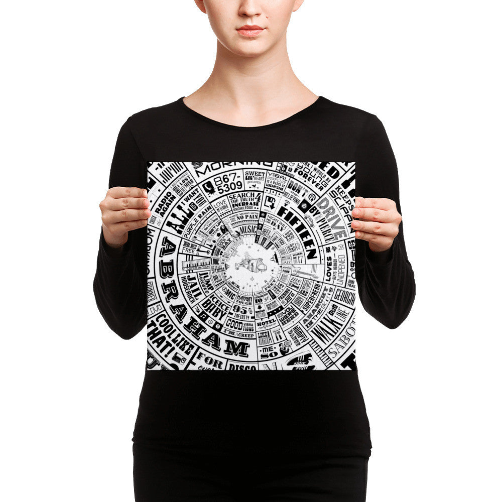 Musical Type Wheel design - Canvas Wall Art