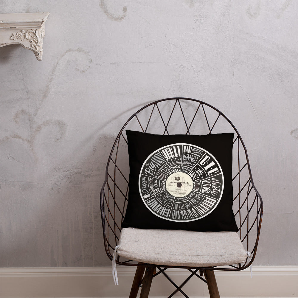 Notorious BIG Record Art - BLACK Pillow