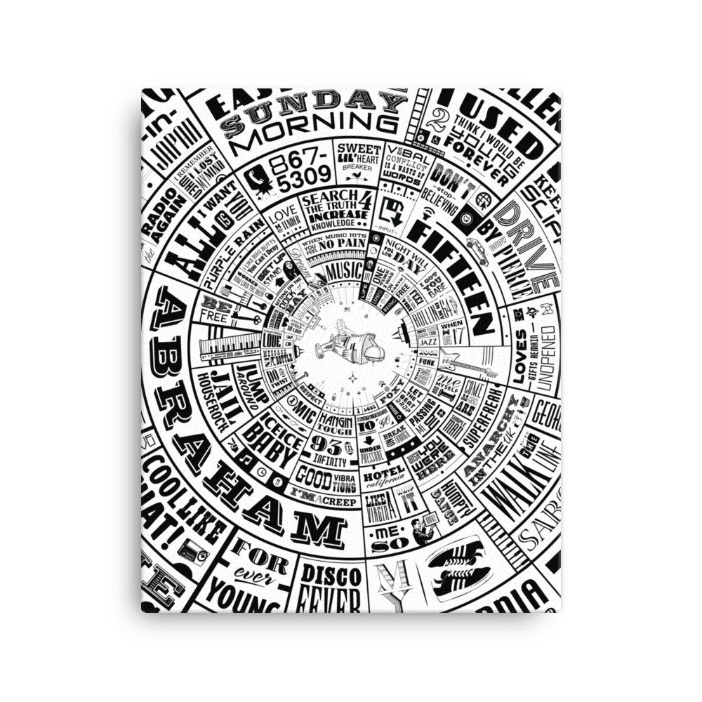 Musical Type Wheel design - Canvas Wall Art