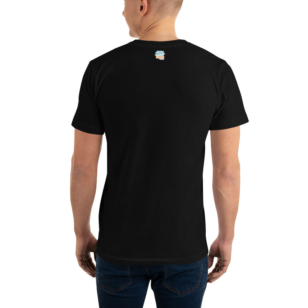 Classic Rock bands Hand Lettered on a Record - Men's T-Shirt