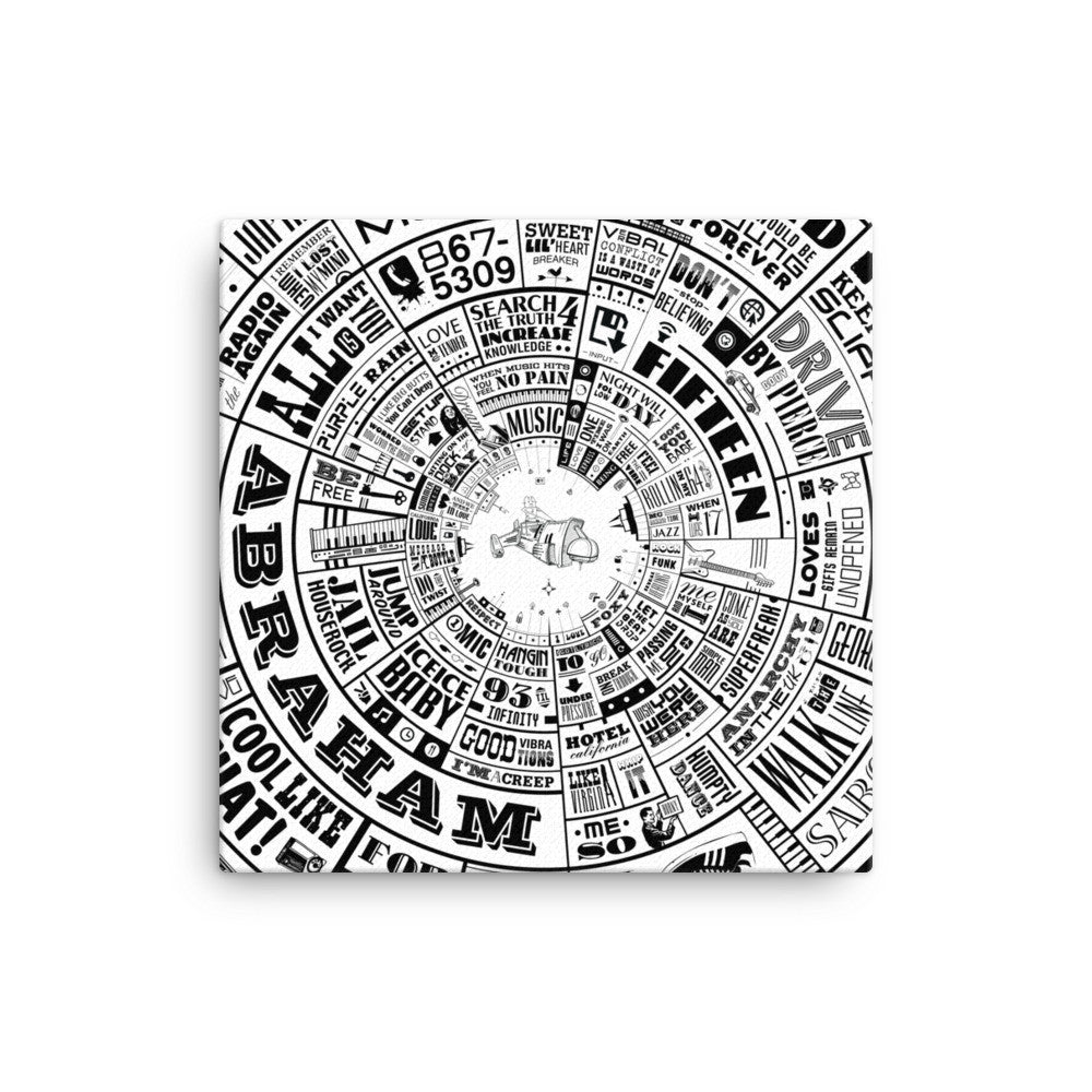 Musical Type Wheel design - Canvas Wall Art