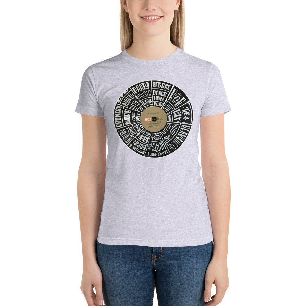 Hand Lettered music genres on Random Country music record - Women's T-shirt