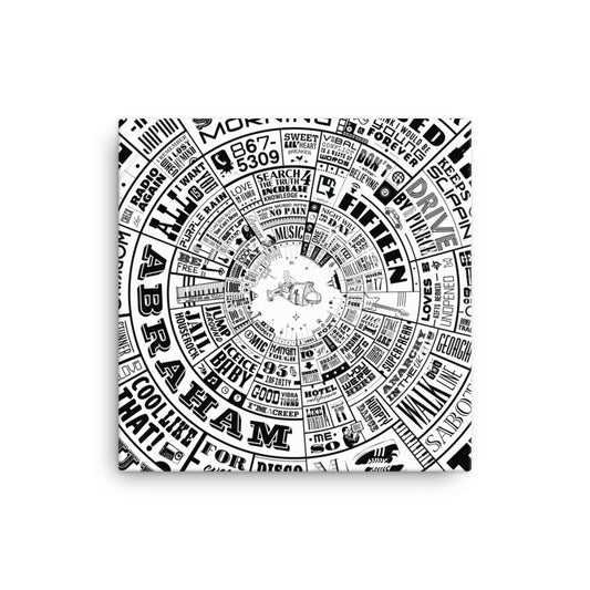 Musical Type Wheel design - Canvas Wall Art