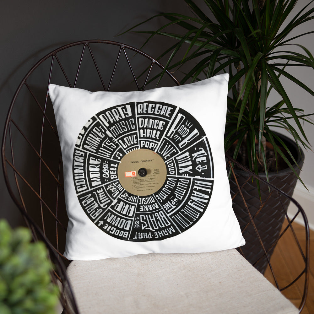 Hand Lettered music genres on Random Country music record - Pillow