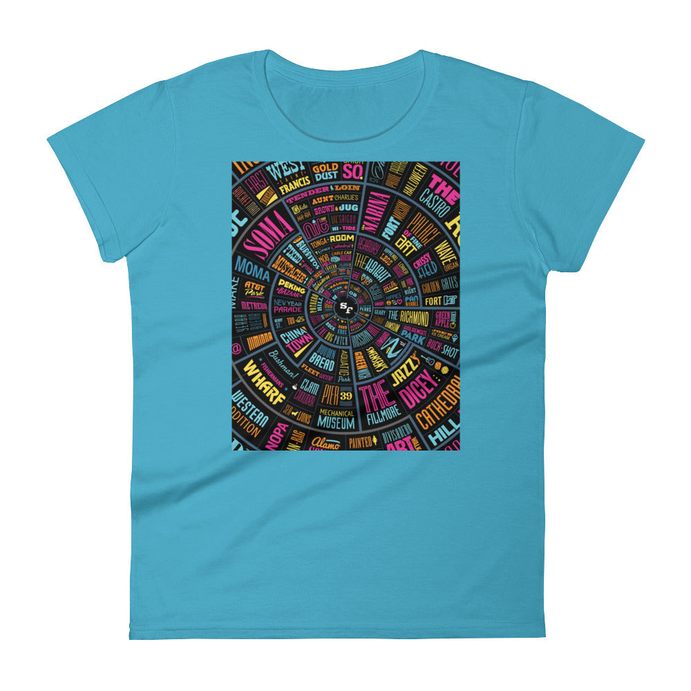 Women's short sleeve t-shirt - SF type wheel design
