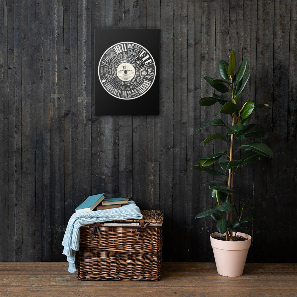 Notorious BIG Record Art - BLACK Canvas