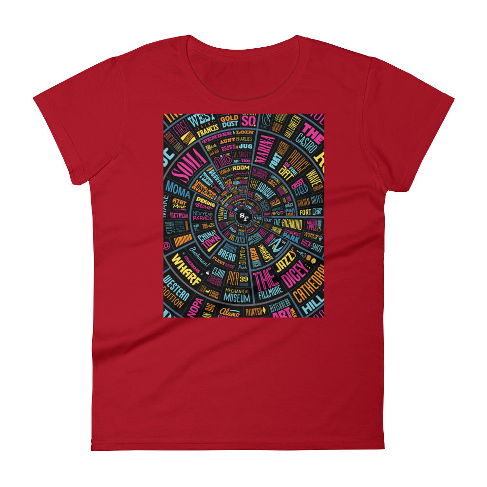 Women's short sleeve t-shirt - SF type wheel design