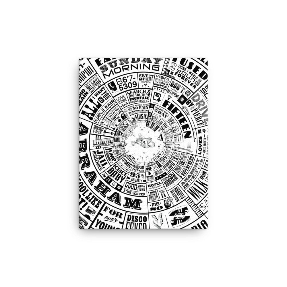 Musical Type Wheel design - Canvas Wall Art