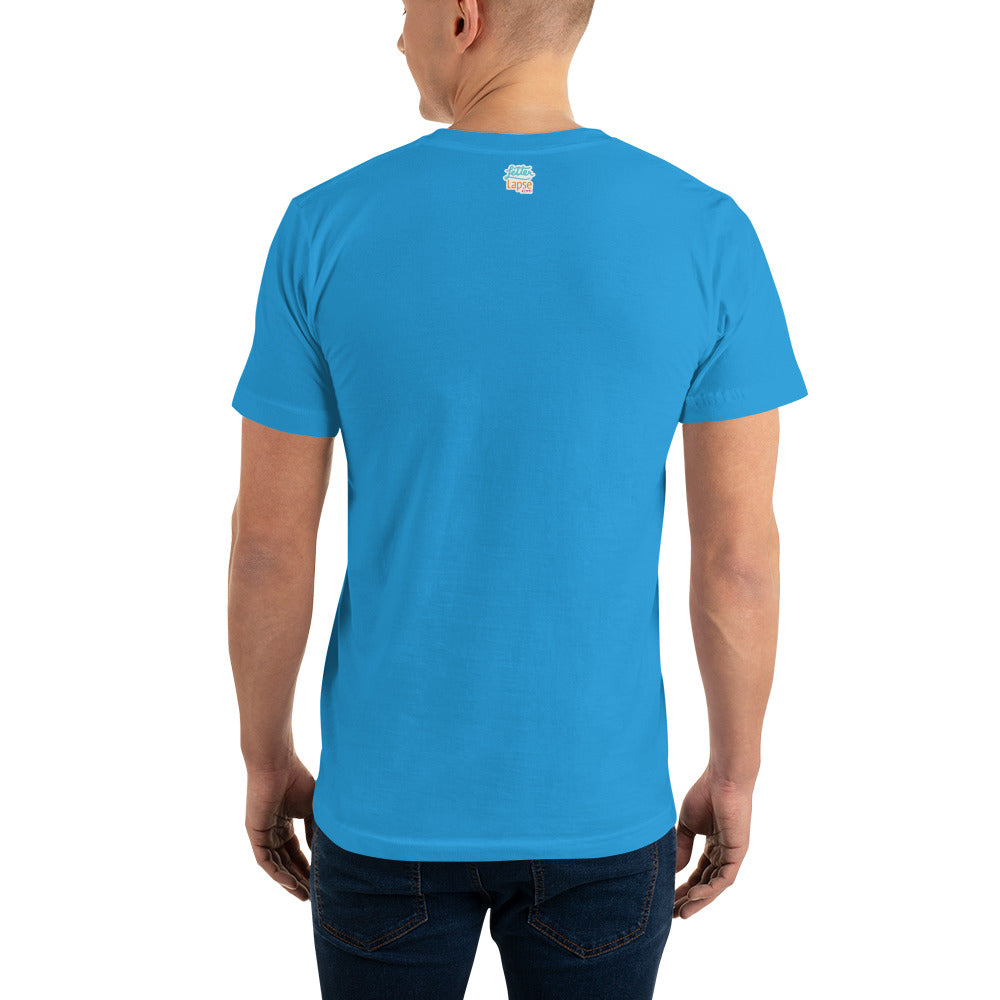 Classic Rock bands Hand Lettered on a Record - Men's T-Shirt