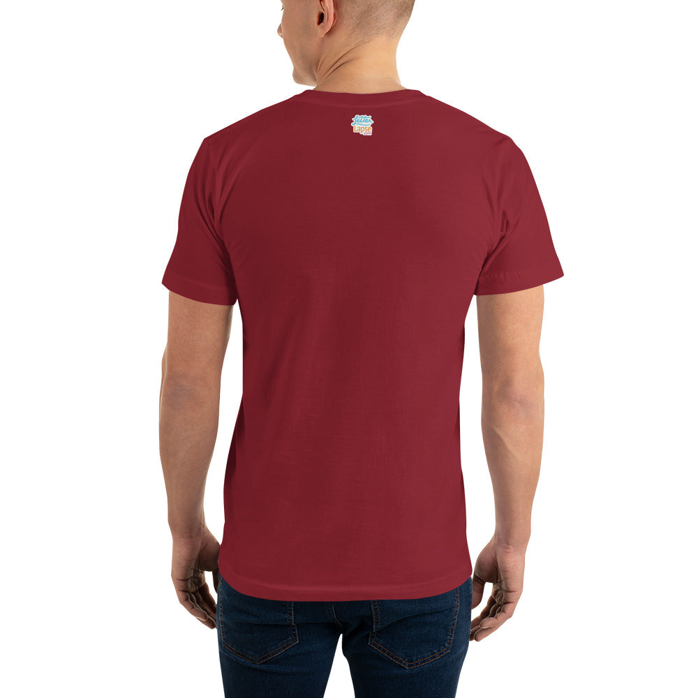 Classic Rock bands Hand Lettered on a Record - Men's T-Shirt