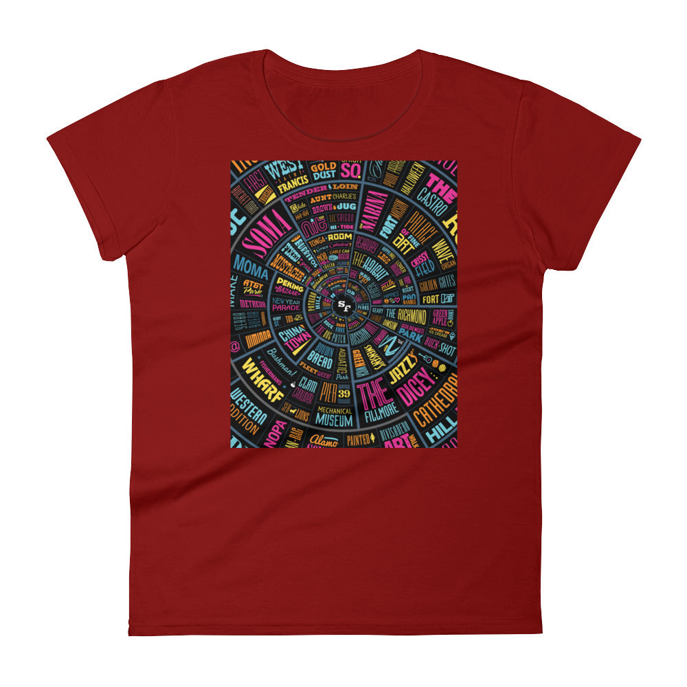Women's short sleeve t-shirt - SF type wheel design
