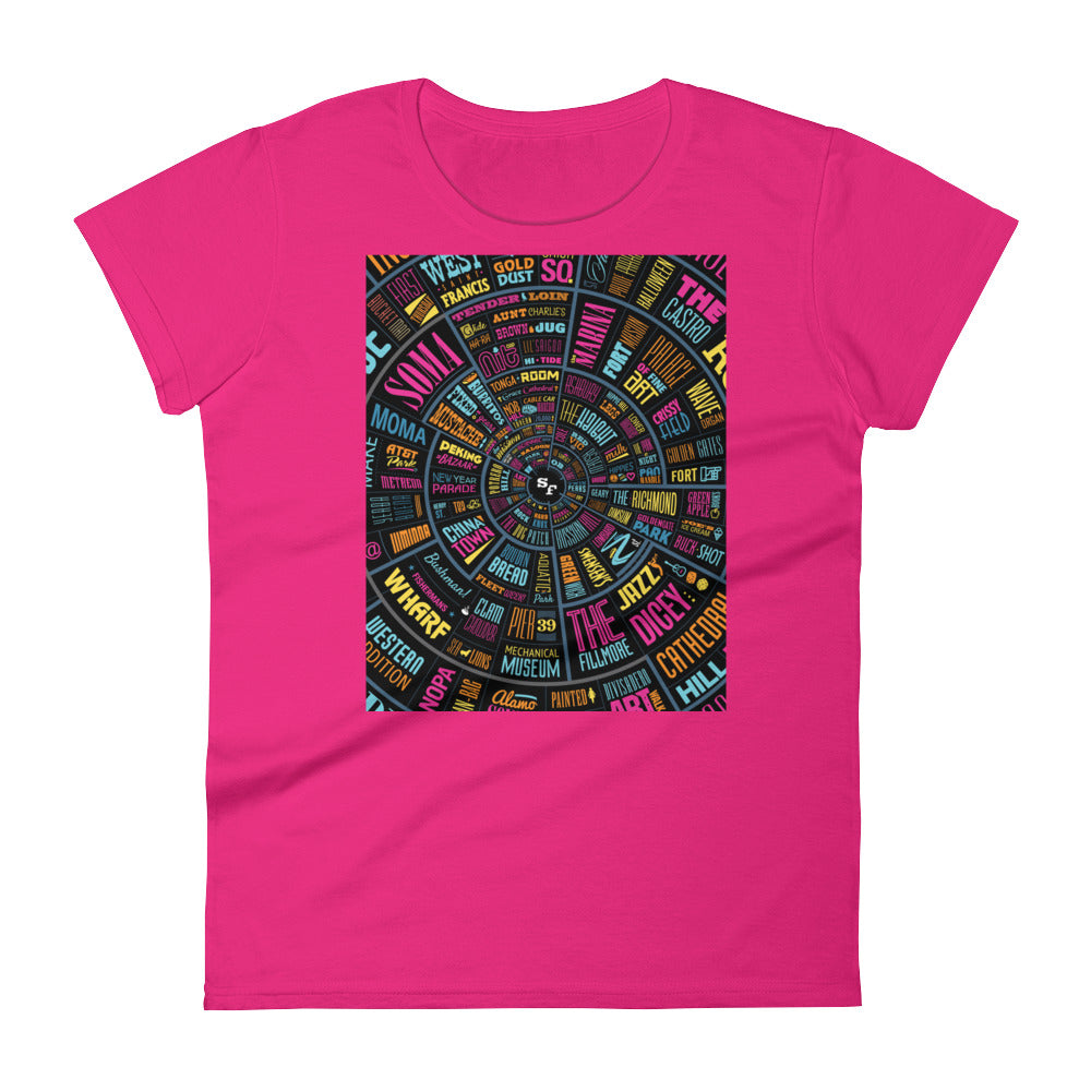 Women's short sleeve t-shirt - SF type wheel design