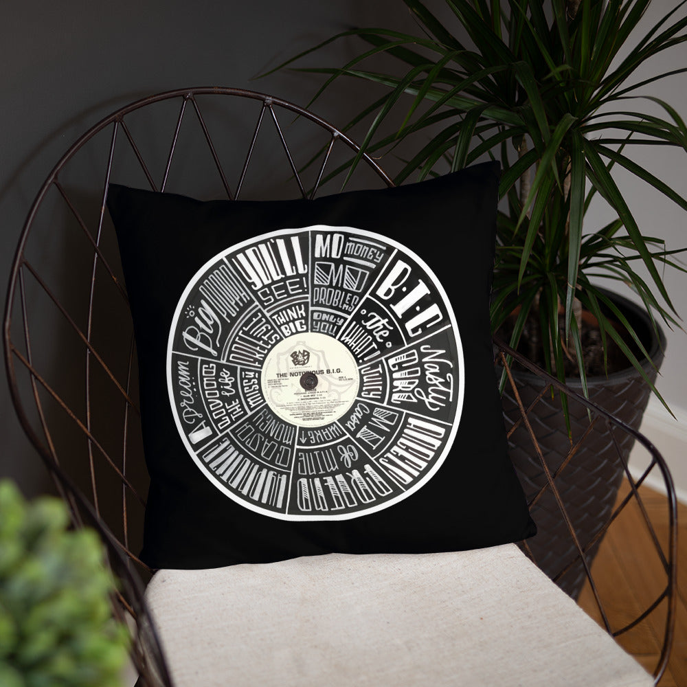 Notorious BIG Record Art - BLACK Pillow