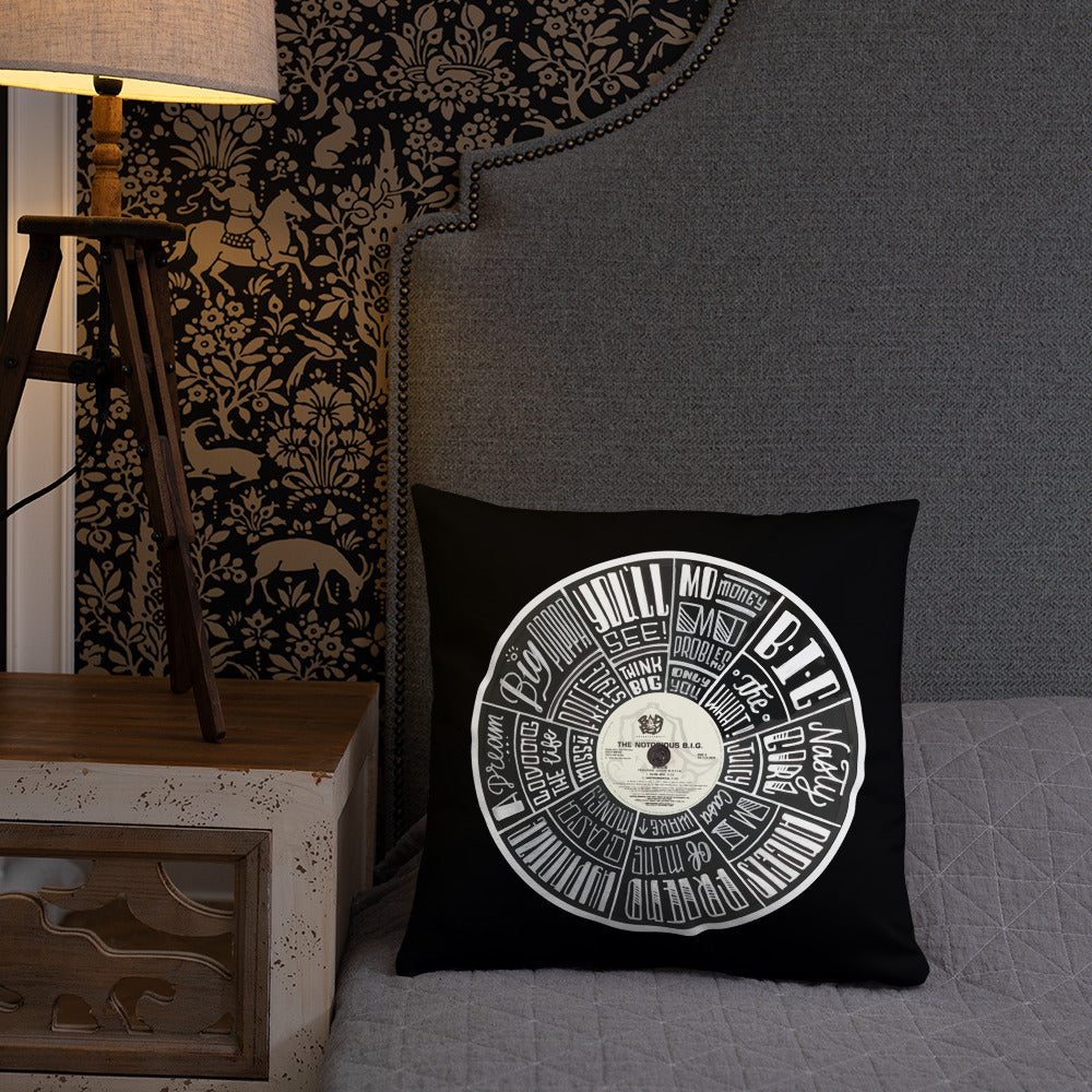 Notorious BIG Record Art - BLACK Pillow