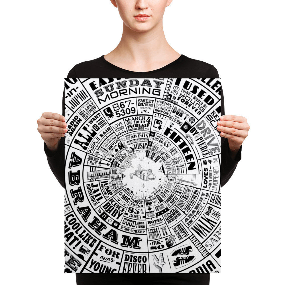 Musical Type Wheel design - Canvas Wall Art