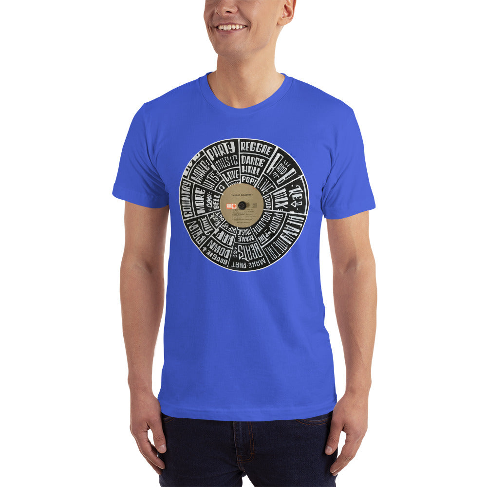 Hand Lettered music genres on Random Country music record - Men's T-shirt