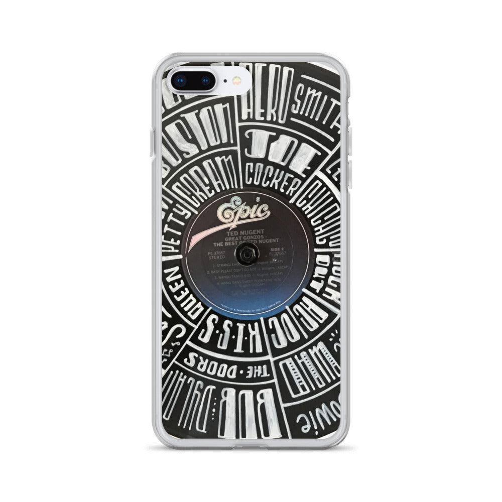 Hand lettered classic rock band on a Ted Nugent Record Iphone case - All sizes