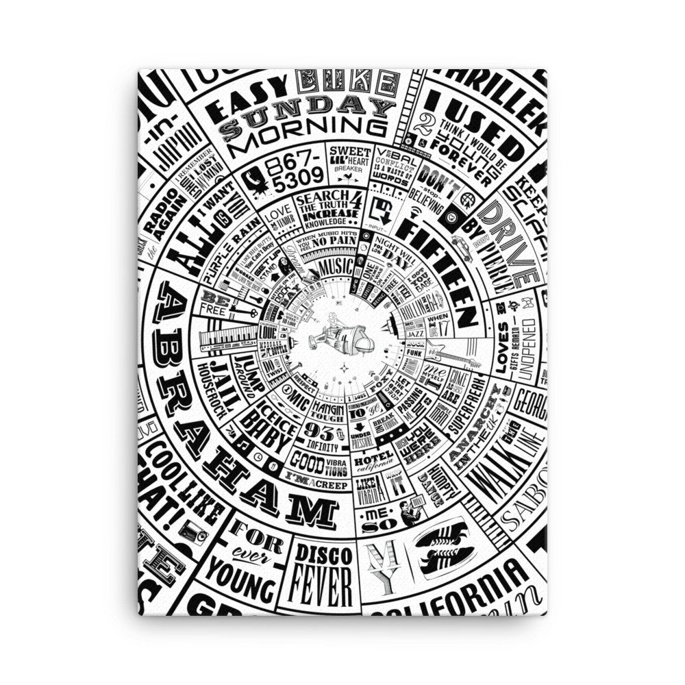 Musical Type Wheel design - Canvas Wall Art