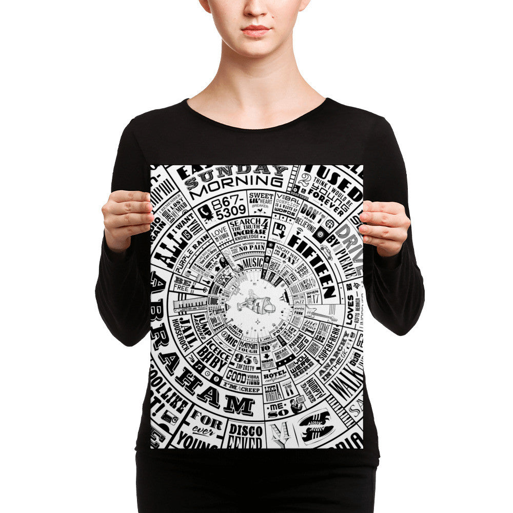 Musical Type Wheel design - Canvas Wall Art
