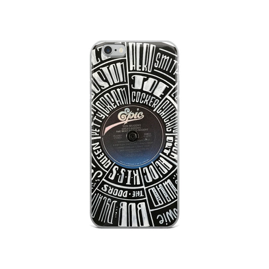 Hand lettered classic rock band on a Ted Nugent Record Iphone case - All sizes