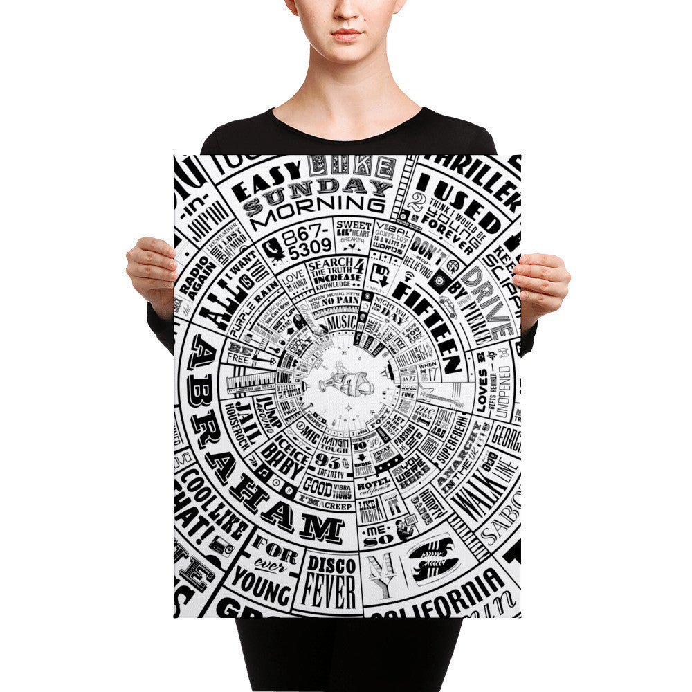 Musical Type Wheel design - Canvas Wall Art