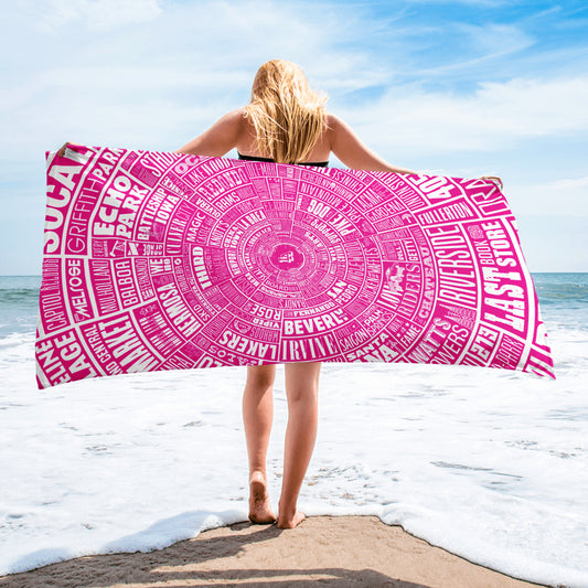 Los Angeles Type Wheel - Pink - Towel