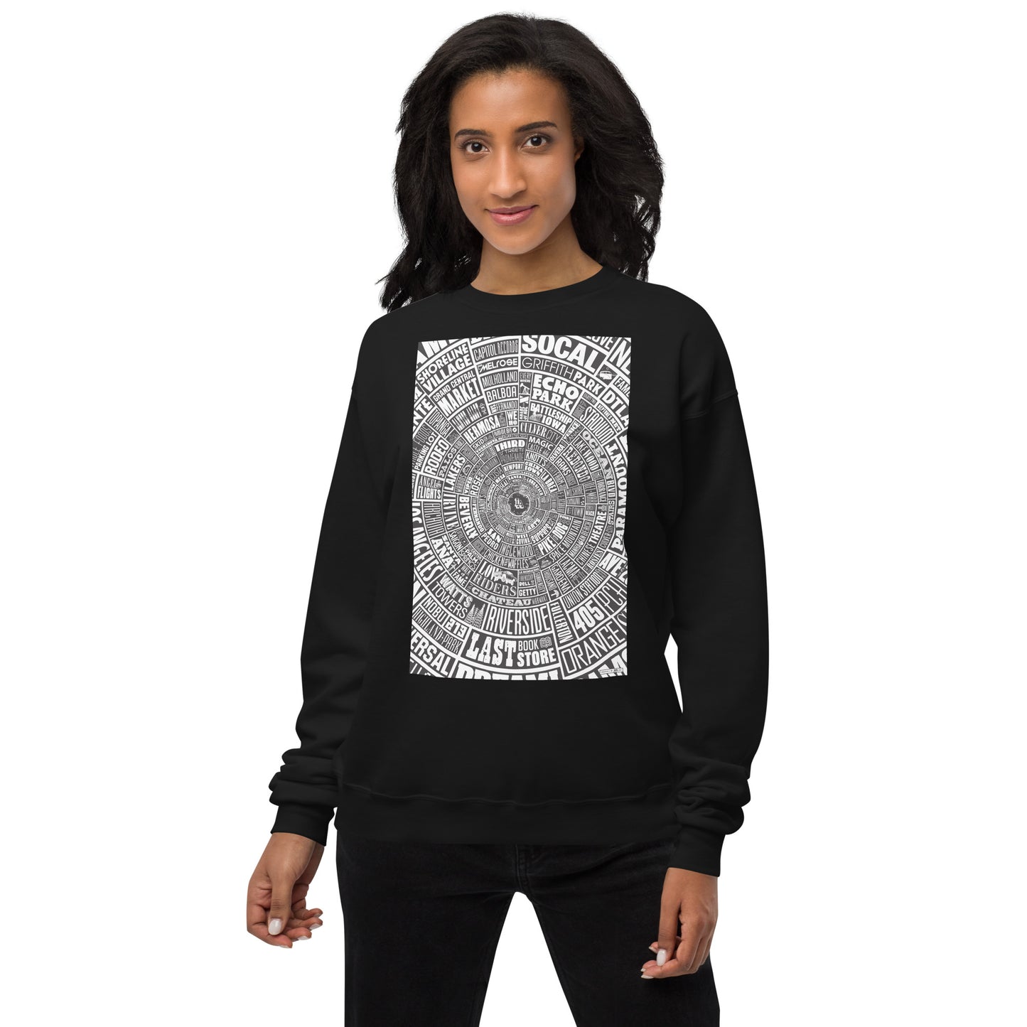 Los Angeles Type Wheel - Sweater - Womens - Black Bkg