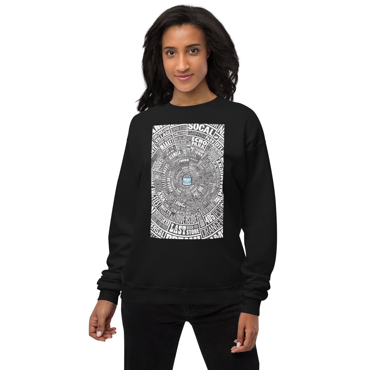Los Angeles Type Wheel - Sweater - Women's - Black Bkg